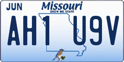 MO license plate AH1U9V