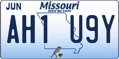 MO license plate AH1U9Y