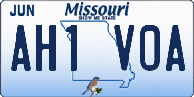 MO license plate AH1V0A