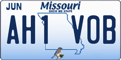 MO license plate AH1V0B