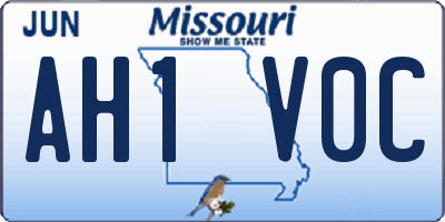 MO license plate AH1V0C