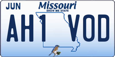 MO license plate AH1V0D