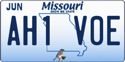 MO license plate AH1V0E