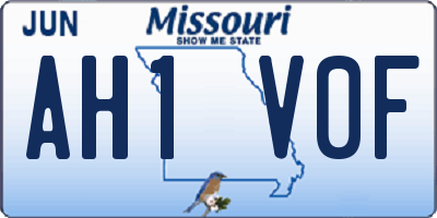 MO license plate AH1V0F