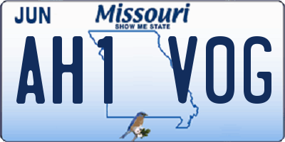 MO license plate AH1V0G