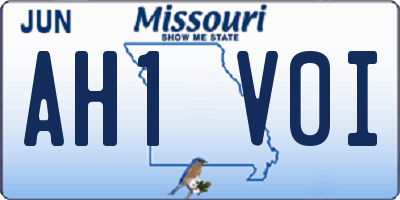 MO license plate AH1V0I