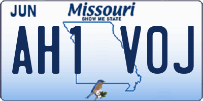 MO license plate AH1V0J