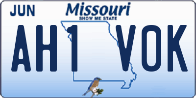 MO license plate AH1V0K