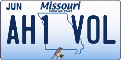 MO license plate AH1V0L