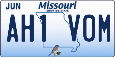 MO license plate AH1V0M