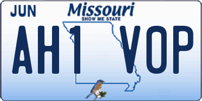 MO license plate AH1V0P