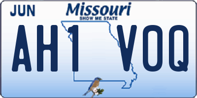 MO license plate AH1V0Q