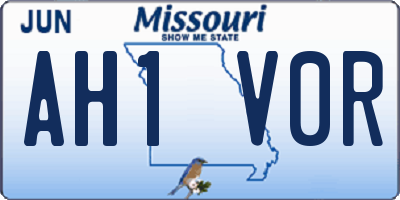 MO license plate AH1V0R