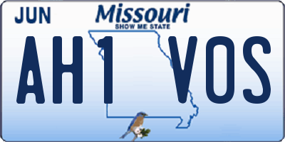 MO license plate AH1V0S