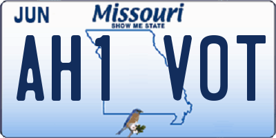 MO license plate AH1V0T