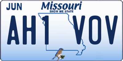 MO license plate AH1V0V