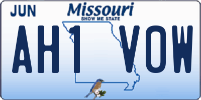 MO license plate AH1V0W