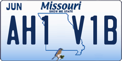 MO license plate AH1V1B