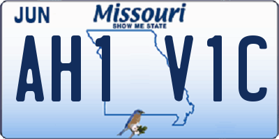 MO license plate AH1V1C