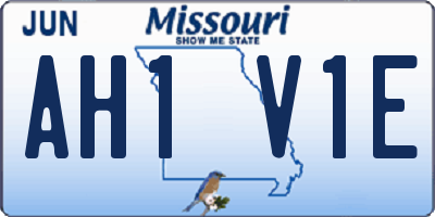 MO license plate AH1V1E