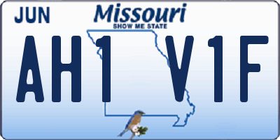 MO license plate AH1V1F