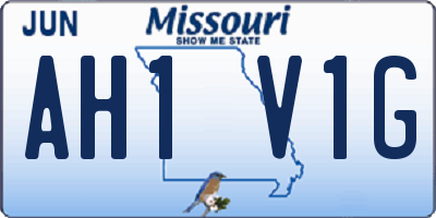 MO license plate AH1V1G