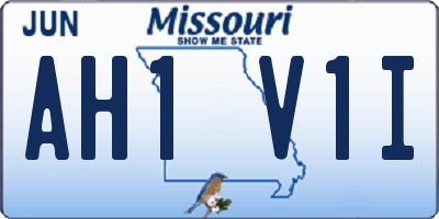 MO license plate AH1V1I