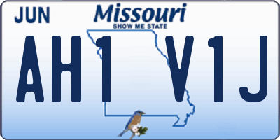 MO license plate AH1V1J