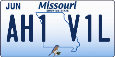 MO license plate AH1V1L