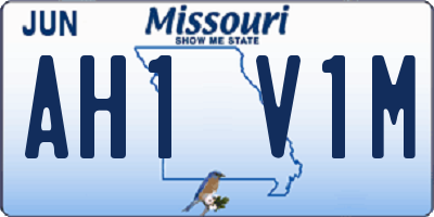 MO license plate AH1V1M