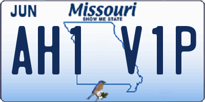 MO license plate AH1V1P