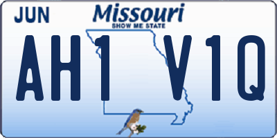 MO license plate AH1V1Q