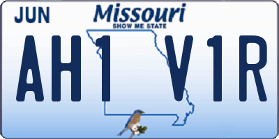 MO license plate AH1V1R