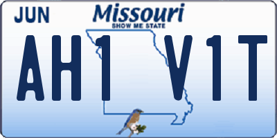 MO license plate AH1V1T