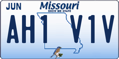 MO license plate AH1V1V