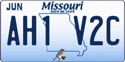 MO license plate AH1V2C