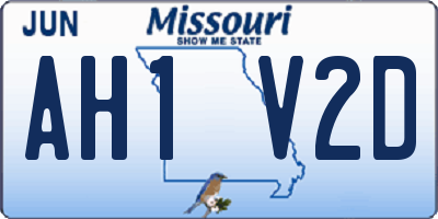 MO license plate AH1V2D