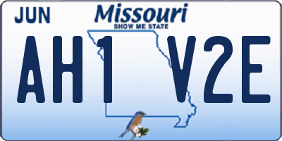 MO license plate AH1V2E