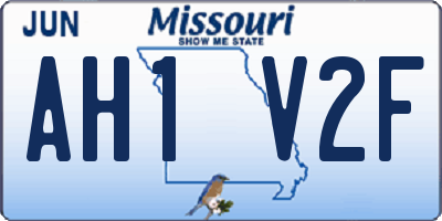 MO license plate AH1V2F