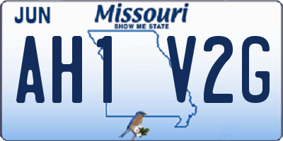 MO license plate AH1V2G