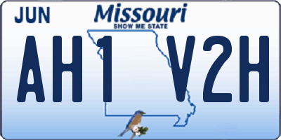 MO license plate AH1V2H