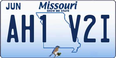 MO license plate AH1V2I