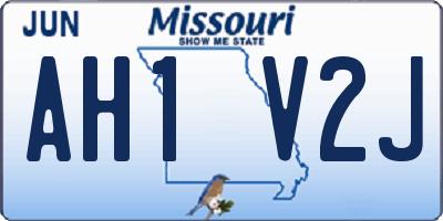 MO license plate AH1V2J