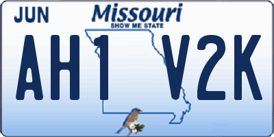 MO license plate AH1V2K