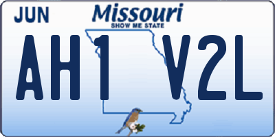 MO license plate AH1V2L