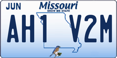 MO license plate AH1V2M