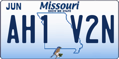 MO license plate AH1V2N