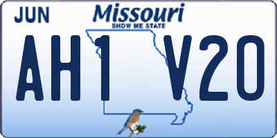 MO license plate AH1V2O