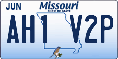 MO license plate AH1V2P