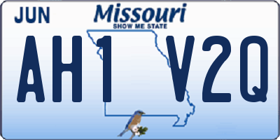 MO license plate AH1V2Q